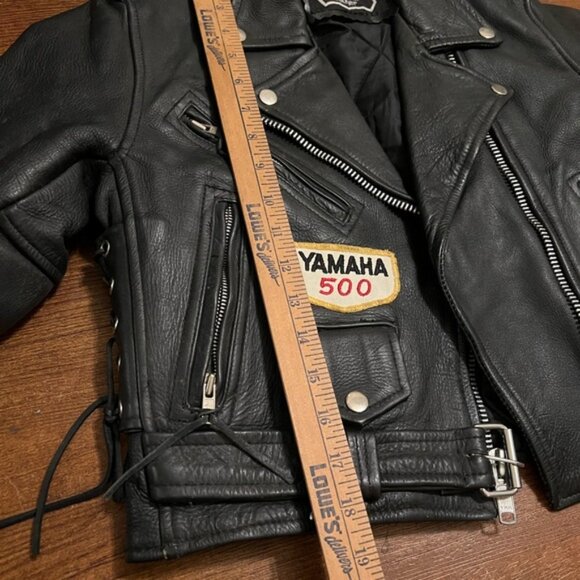 A-1 Genuine Leather Vintage Motorcycle Jacket with Patches - Picture 13 of 16